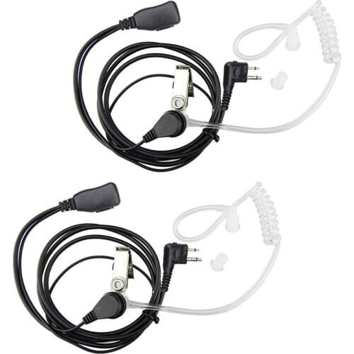 2Pack Fbi Style 2Pin Covert Acoustic Tube Earpiece Ptt Headset For Motorola 2 Ways Radio GP88S GP300 GP68 GP2000 GP88 GP3188 CP0