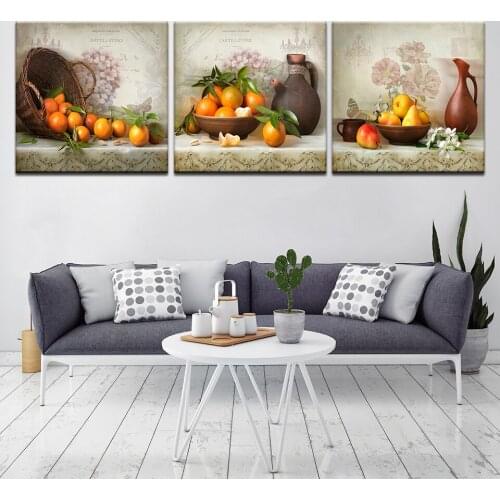 Hot Sale 3 Panel framed Kitchen Wall Art Posters Fashion Home Poster Nordic Canvas painting for Living Room Home Decor