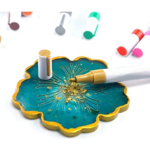 Epoxy Resin Drawing Graffiti Pen Acrylic Highlights Metallic Permanent Marker U2JF