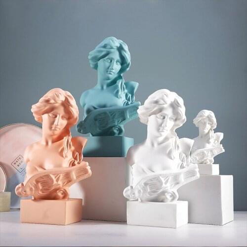 [HHT] NORDIC CHARACTER STATUE PIANO FEMALE SCULPTURE ART ORNAMENTS HOME DECORATION LIVING ROOM TV CABINET DESK RESIN FURNISHINGS