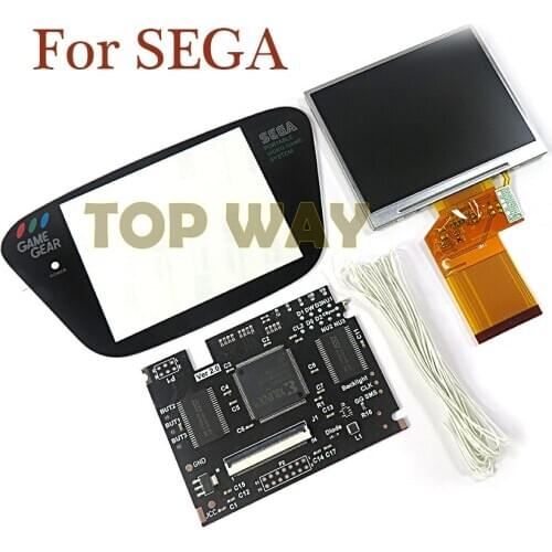 Replacement V2 LCD Screen Kits For SEGA Game Gear Console Full Screen V2 Display LCD Highlight Brightness Backlight Screen glass