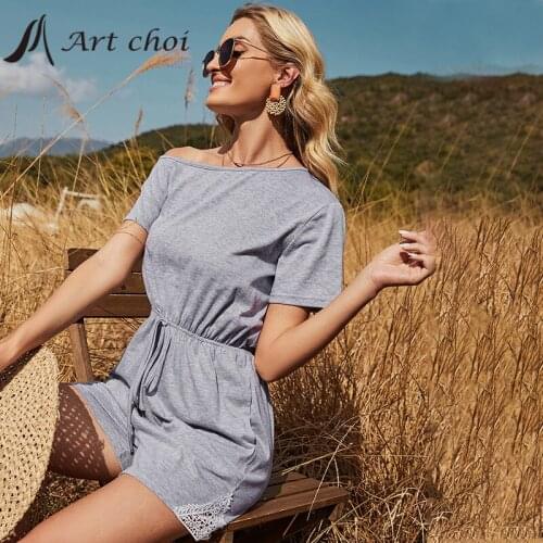 Summer Women Playsuit Sexy V Neck Shorts Jumpsuits Button Casual Playsuit Bodysuit Loose Female Beach Holiday Rompers Tracksuit