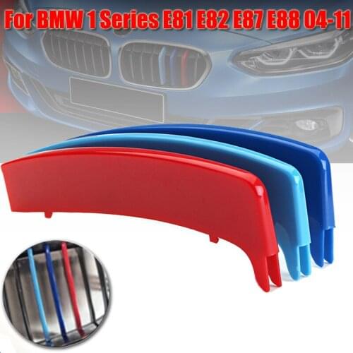 3D Sport M Style Color Grille Grill Cover Clip Trim For BMW 1 Series E81 E82 E87 E88 2004 2005 2006 2007 2008 2009 2010 2011