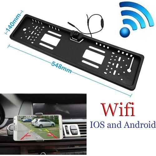 EU License Plate Wireless Wifi Rear View Camera For IOS and Android Night Vision parking cam Russia License Plate Frame