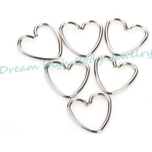 Newest Ear bone Ring Heart Nose Stud 316l Stainless Steel Fashion Body Piercing Jewelry