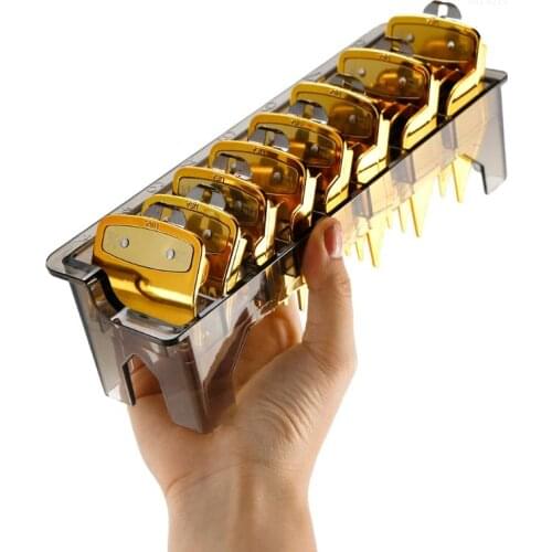 8 Grid Guide Limit Comb Storage Box Electric Hair Clipper Rack Holder Organizer Case Barber Salon Hairdressing Tools