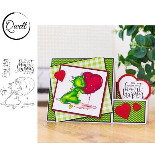 QWELL 4*6 inch Clear Stamps Unicorn With Love Warm Sentences DIY Craft Album Paper Cards Decor Scrapbooking 2020 New Design