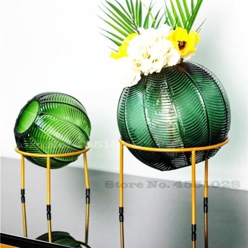 Nordic Light Luxury Glass Fruit Plate Creativity Desktop Flower Arrangement Container Vase Decoration Living Room Ornaments