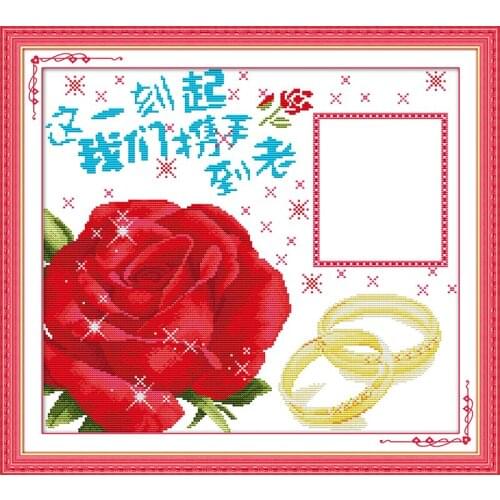 Hand till the old cross stitch kit flower 18ct 14ct 11ct count printed canvas stitching embroidery DIY handmade needlework