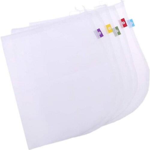 5Pcs/pack Mesh Bag Vegetable And Fruit Net Bag Polyester Mesh Splicing Bag Reusable Kitchen Storage Products Organizer Tool