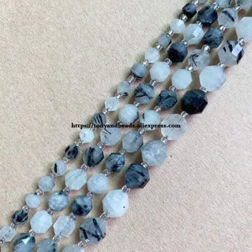 2lots more 10% off ! Semi-precious Stone American Football Faceted AA Quality BK Rutilated Quartz 7" Round Loose Beads 6 8 10 mm
