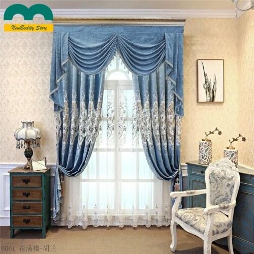 Light Luxury Modern Hollow Embroidered Window Screen Chinese Embroidery Curtain Full of Flowers Curtains for Living Room Bedroom