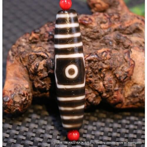 Magic Tibetan Oily Old Agate Patina 3 Eye dZi Bead Amulet Power 60mm timestown