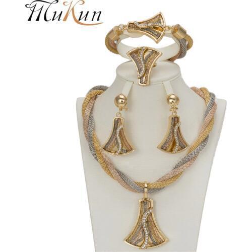 MUKUN Jewelry Sets Dubai Bridal African Wedding Jewellery Sets For Indian Beads Jewelry Set Women Vintage Party Accessories