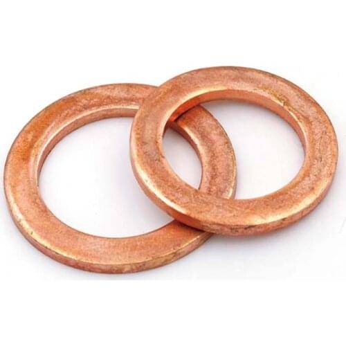20pcs M6 outer diameter 8mm-18mm copper flat washers seal washer for marine watch gaskets red coppers gasket 1mm thickness