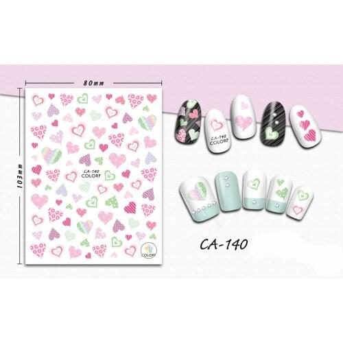 3D Stickers for Nails Pattern Cute Love Heart Design Nails Art Decoration Manicure Sticker Decals Slider Nail Foil Accessories