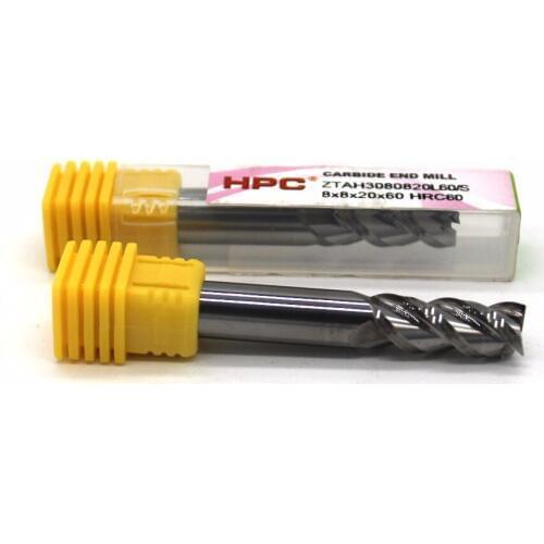 8*8*60 of 3 flutes HRC 60 mill cutter solid carbide end mill CNC machine milling tools