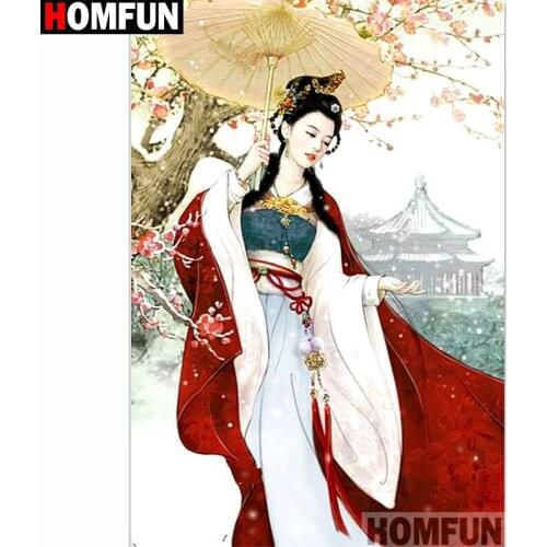 HOMFUN Full Square/Round Drill 5D DIY Diamond Painting "Classical beauty" 3D Embroidery Cross Stitch 5D Home Decor A13607