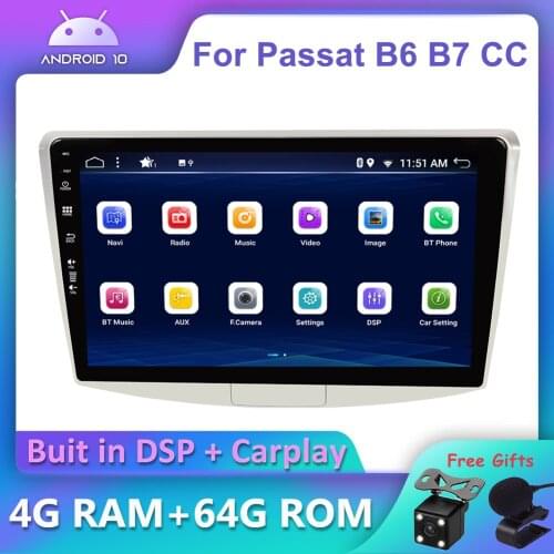 Bosion Android 10 DSP CarPlay Car Radio Multimedia Player For VW Volkswagen Passat B7 B6 CC 2011-2015 Auto Stereo 2 din DVD GPS
