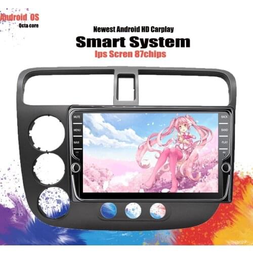 Octa core Android 10 4G 64G 8'' IPS screen GPS navigation multimedia auto car DVD player HU for Honda Civic 2000-2006