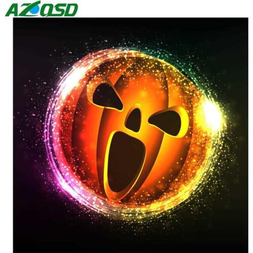 AZQSD Full Square Diamond Painting Pumpkin Embroidery Cartoon Cross Stitch Kits Handicrafts 5d Needlework Picture Of Rhinestones