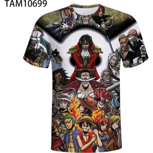 One Piece T-Shirt Mens Womens Fun 3D Printing Cool Cartoon Anime Summer Leisure Luffy Top Street Style Childrens T-shirt