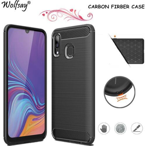 Carbon Fiber Cover For Samsung Galaxy A30 Case Rubber Silicone Phone Cases For Samsung Galaxy A30 Back Case SM-A305F/DS A305F