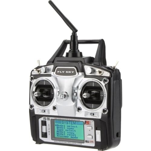 F14912/3 Flysky FS-T6 6CH 2.4G LCD Transmitter R6B Receiver Digital Radio System for RC Helicopters Quadcopter Glider Airplanes