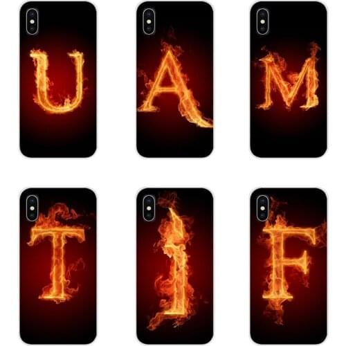 For HTC One U11 U12 X9 M7 M8 A9 M9 M10 E9 Plus Desire 630 530 626 628 816 820 830 Letters On Fire Art Black Silicone Cases Cover