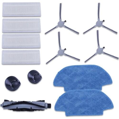 For ZK901) Robot Vacuum cleaner LIECTROUX C30B,Side Brush* 4,HEPA Filter* 4 ,Mop Cloth*2, Front Wheel*2,Main brush*1
