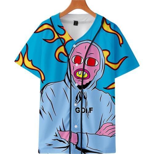 Tyler The Creator Golf Fire Flame Skateboard Top Quality Casual 3d t shirt men summer baseball t-shirt harajuku tshirt clothes