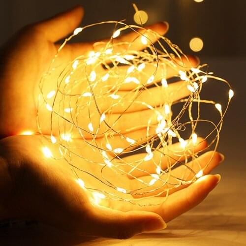 20-30-100leds Garland String Lights Christmas Fairy Lights Indoor Bedroom Home Decoration Wedding Party New Year Battery Powered