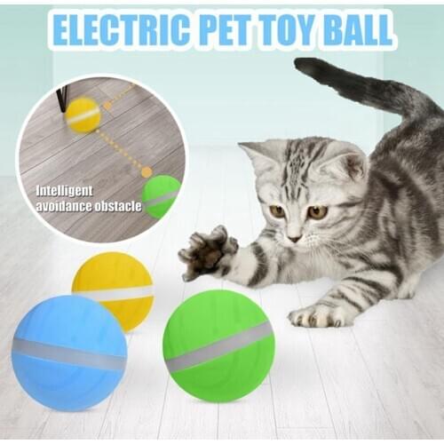 Pet Cat Toy Balls USB Led Light 360 Degree Self Rotating Ball Waterproof Kid Toy Jumping Pets Smart Interactive Playing Toys
