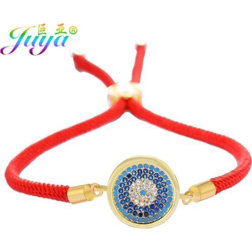 Juya Colorful Zircon Medusa Greek Evil Eye Bracelets Handmade Adjustable Charm Bracelets For Women Men Turkish Jewelry Supplies