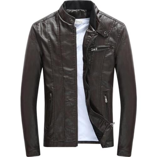 Faux Leather Jacket Men Fashion Slim Fit PU Leather Coats Mens Casual Spring Autumn Winter Motorcycle Biker Velvet Warm Jackets