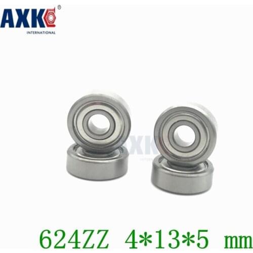Axk 10pcs Free Shipping Miniature Deep Groove Ball Bearing 624zz 4*13*5 Mm
