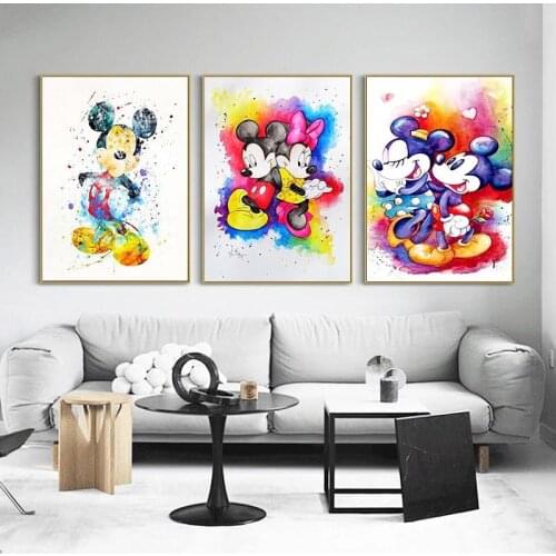 Disney Full Square Round Diamond Painting Mickey Mouse Minnie Diamond Embroidery Mosaic Cross Stitch Kits Home Decor Gift