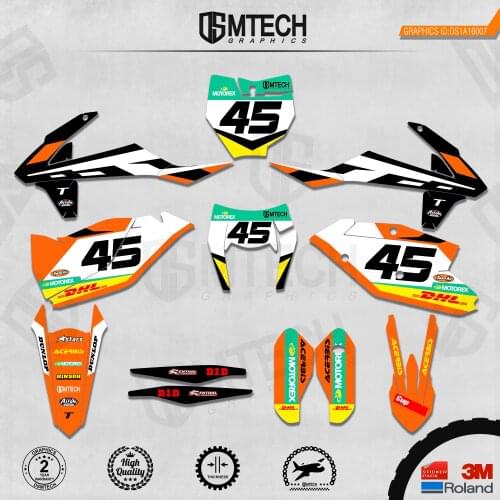 DSMTECH Customized Team Graphics Backgrounds Decals 3M Custom Stickers For KTM 2017-2019 EXC 2016-2018 SXF 007