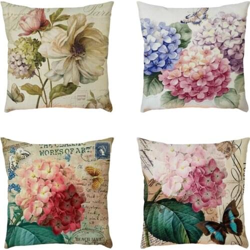 Letter Ink painting flowers Pattern Pillowcase throw Pillow Case Cushion Cover For Bedroom Sofa Home Car Decor almofada A20
