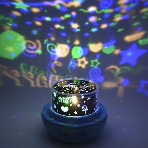 New exotic led flower star projector lamp Dream Rose Table Lamp USB rotary projector star night light