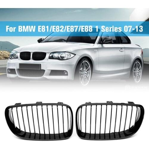New Pair ABS Front Kidney Grille Gloss Matte Black M Color For BMW 1 SERIES E81 E82 E87 E88 2007 2008 2009 2010 2011 2012 2013