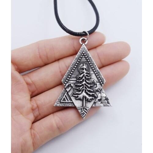 Pine Tree Under The Mountain Necklace Adventure Fashion Outdoor Camping Jewelry