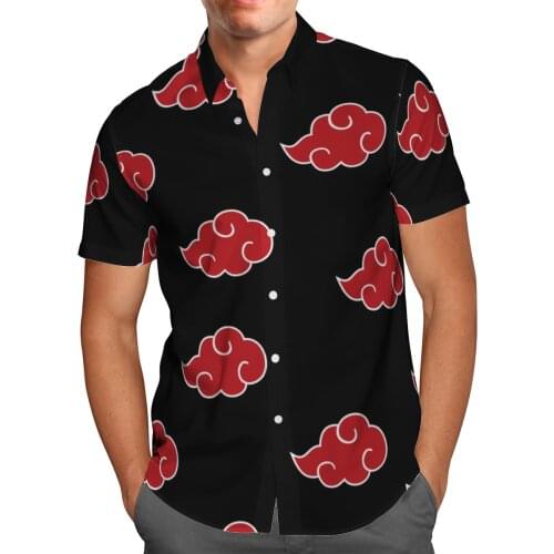Akatsuki 3D Print Anime Shirt Beach Hawaiian Shirt Summer Short Sleeve Shirt Streetwear Oversized Chemise Homme Camisa Masculina