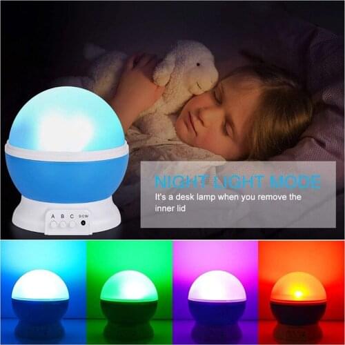 Sky projection lamp spherical rotation led romantic christmas new year birthday sky lamp star moon projector