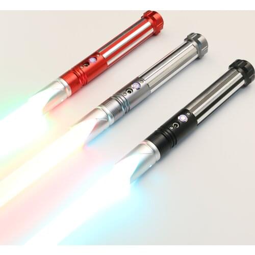 CIELTAN RGB Lightsaber 7/8 inch Blade Metal Handle Heavy Dueling FOC with 6 Sets Soundfonts 12 kinds Light Blaster Saber Toys