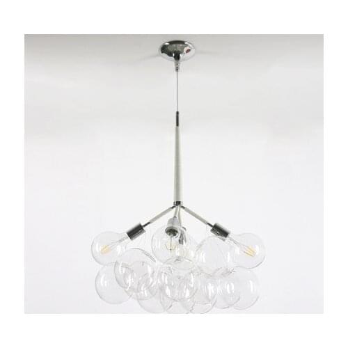 LED 18 Heads Nordic Concise Art Molecular Glass Chandelier Creative Designer Glass Bubbles Hanging Light Fixtures