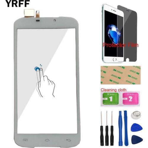 YRFF 5.5" Touch Screen Panel For Doogee X6 Touch Screen Front Glass Digitizer Panel Lens Sensor Tools + Protector Film