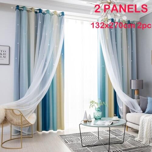 OLIVE HOME Blackout Curtains,Drapes Grommet Curtains For Living Room,Double layer Decorations Curtain For Bedroom 2 Panels Sets