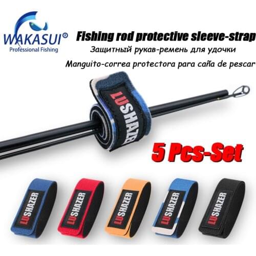 1Pcs/5Pcs/Lot 3cm*25cm Lure Fishing Rod Rod Strap Tie Suspenders Fishing Accessories Fishing Tackle Fly Tying Tools Cover