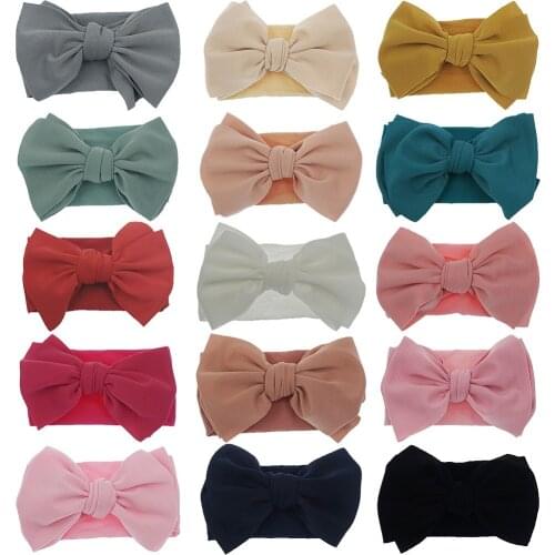 1 Pcs Baby Girl Headband Infant Hair Accessories Bows Newborn Headwear BowKnot Nylon Headwrap Gift Toddlers Bandage Ribbon